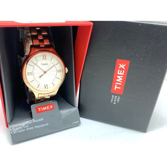 Timex Women\'s Watch TW2R28000 Peyton Rose Gold Tone Stainless Steel Quartz 36mm main image 9